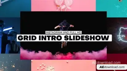 Grid Intro Slideshow Openers template preview