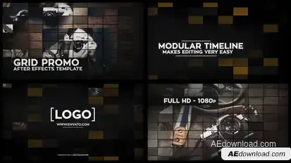 Grid Promo Video Displays template preview