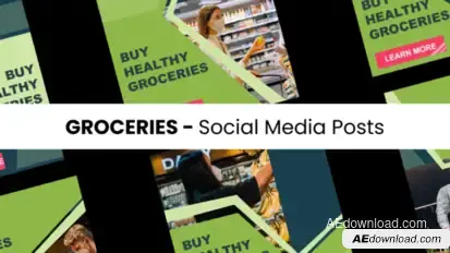 Groceries - Social Media Posts Elements template preview