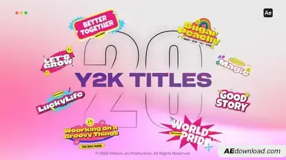 Groovy Y2K Titles Titles template preview