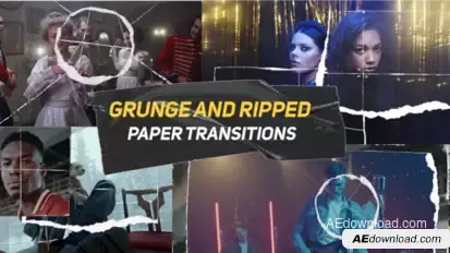 Grunge And Ripped Paper Transitions broadcast-packages template preview