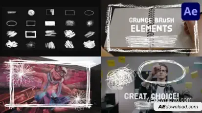 Grunge Brush Elements | After Effects Elements template preview