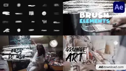 Grunge Brush Elements | After Effects Elements template preview