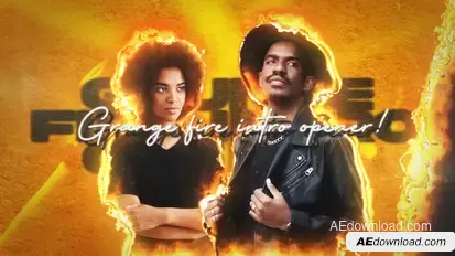 Grunge Fire Intro Opener Elements template preview