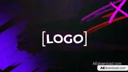 Grunge Glitch Logo Logo Stings template preview