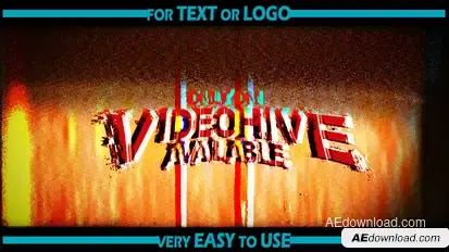 Grunge Glitch Logo Opener Logo Stings template preview