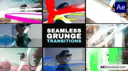 Grunge Glitch Seamless Transitions | After Effects Elements template preview