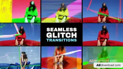 Grunge Glitch Seamless Transitions for After Effects Elements template preview
