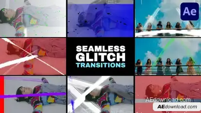 Grunge Glitch Seamless Transitions for After Effects Elements template preview