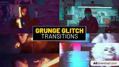 Grunge Glitch Transitions | After Effects Elements template preview