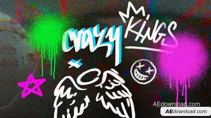 Grunge Graffiti Scribbles Pack Video Displays template preview