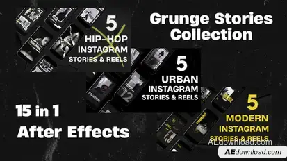 Grunge Instagram Stories and Reels Collection Openers template preview