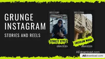 Grunge Instagram Stories and Reels Openers template preview