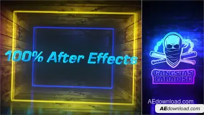 Grunge Neon Intro Logo Stings template preview
