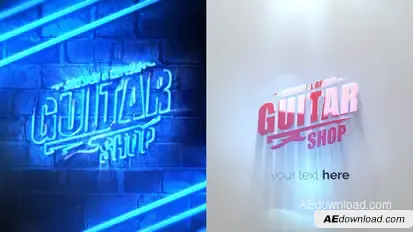 Grunge Neon Logo Reveal Logo Stings template preview