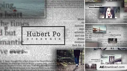 Grunge Newspaper Slideshow Video Displays template preview