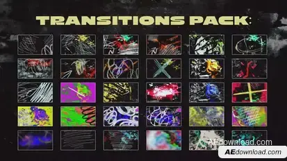 Grunge Opener and Transitions Pack Elements template preview