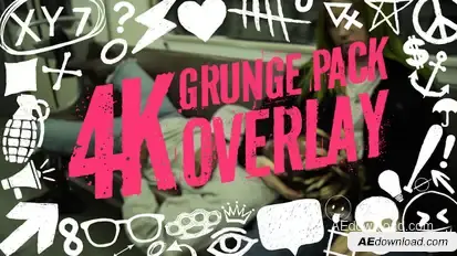 Grunge Pack Overlay 4K Elements template preview