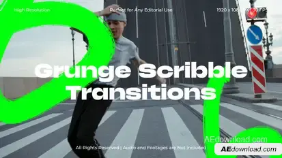 Grunge Scribble Transitions Pack for After Effects Elements template preview