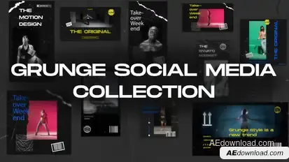 Grunge Social Media Collection Openers template preview