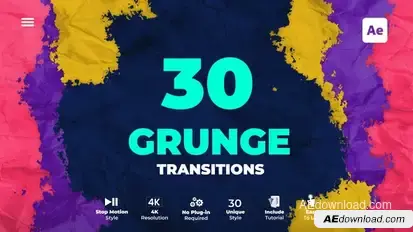 Grunge Transitions Elements template preview