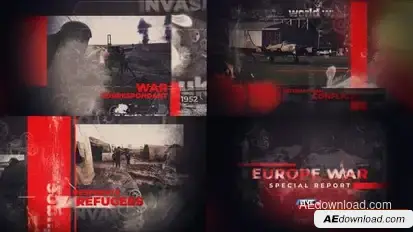 Grunge War Intro Openers template preview