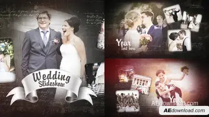 Grunge Wedding Slideshow Video Displays template preview