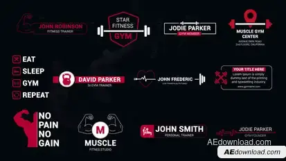 Gym & Fitness Titles Elements template preview