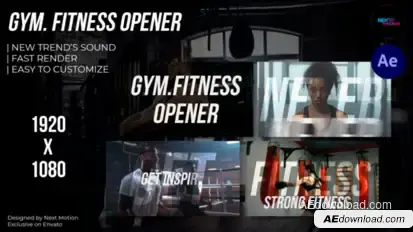 Gym Fitness Opener broadcast-packages template preview