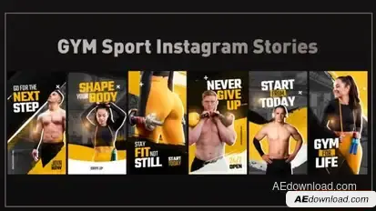 GYM Sport Instagram Stories Openers template preview