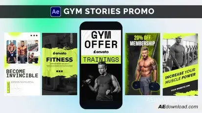 Gym Stories Promo | Marketing Logo Stings template preview
