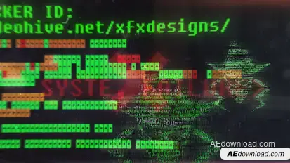 Hacker Logo Glitch Intro Reveal Openers template preview