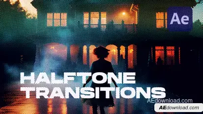Halftone Dots Transitions Elements template preview