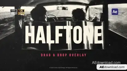 Halftone Texture Overlay Elements template preview