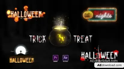 Halloween Scary Titles Pack Titles template preview