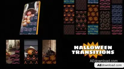 Halloween Brush Transitions Elements template preview