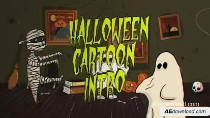 Halloween Cartoon Intro Openers template preview