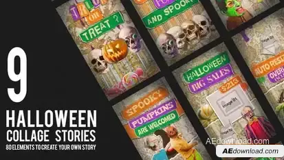Halloween Collage Stories Openers template preview