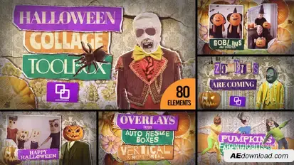 Halloween Collage Toolbox Video Displays template preview