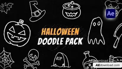 Halloween Doodle Pack Elements template preview
