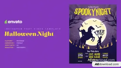 Halloween Instagram Post Portrait – Creative After Effects Video Template Product Promo template preview