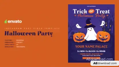Halloween Instagram Post Portrait – Creative After Effects Video Template Product Promo template preview