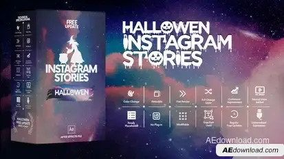 Halloween Instagram Stories Openers template preview