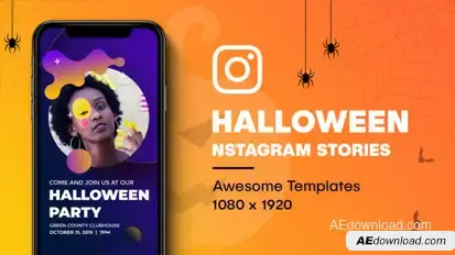 Halloween Instagram Stories Openers template preview