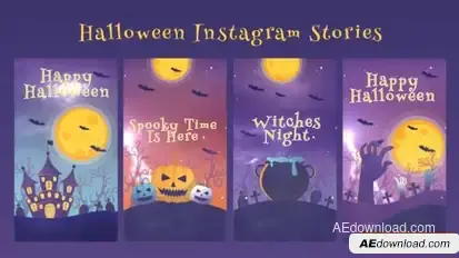 Halloween Instagram Stories Openers template preview
