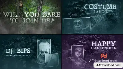 Halloween Into the Woods Video Displays template preview