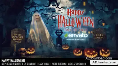 Halloween Intro Video Displays template preview