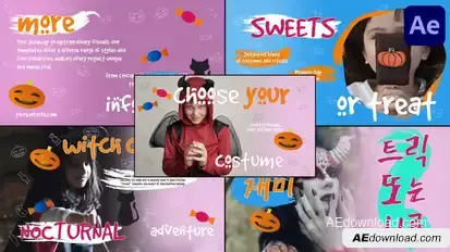 Halloween Kids Typography for After Effects Titles template preview