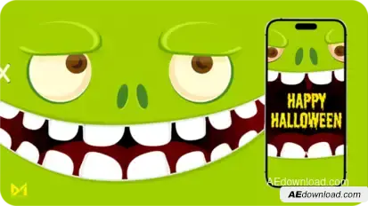 Halloween Monster Logo Stings template preview