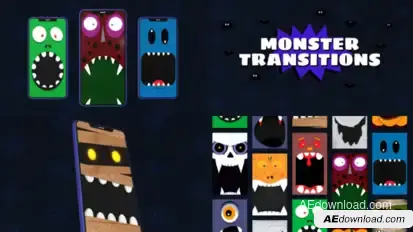 Halloween Monster Transitions Elements template preview